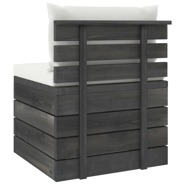 2 pcs conjunto lounge de paletes com almofadões pinho maciço - Image 6