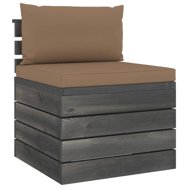 2 pcs conjunto lounge de paletes com almofadões pinho maciço - Image 3