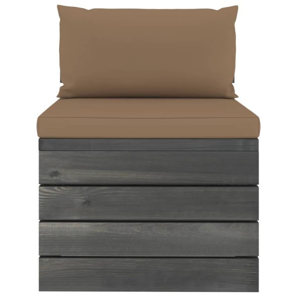 2 pcs conjunto lounge de paletes com almofadões pinho maciço - Image 4