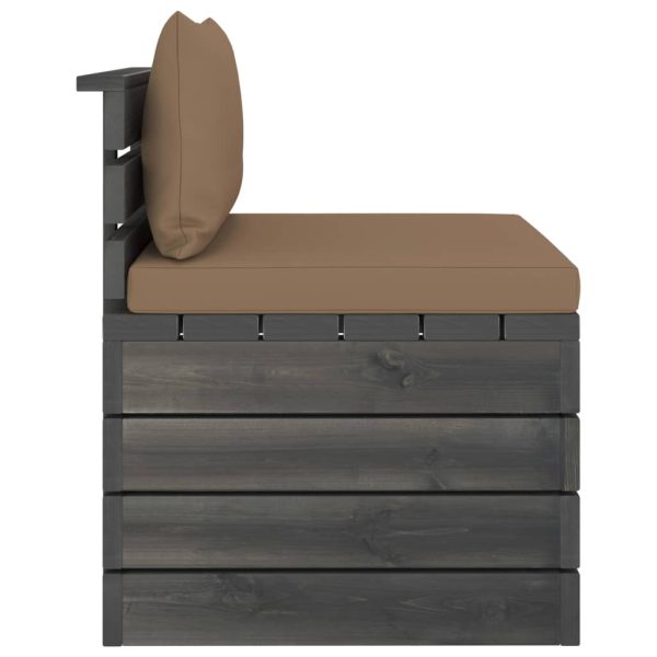 2 pcs conjunto lounge de paletes com almofadões pinho maciço - Image 5