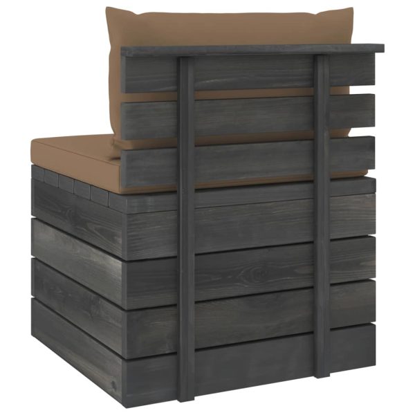 2 pcs conjunto lounge de paletes com almofadões pinho maciço - Image 6