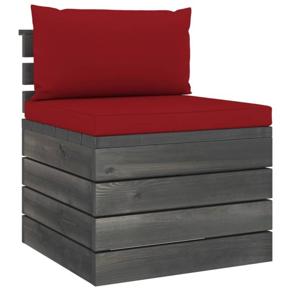 2 pcs conjunto lounge de paletes com almofadões pinho maciço - Image 3
