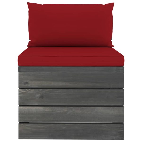 2 pcs conjunto lounge de paletes com almofadões pinho maciço - Image 4