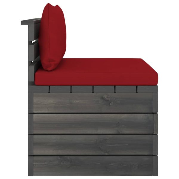 2 pcs conjunto lounge de paletes com almofadões pinho maciço - Image 5