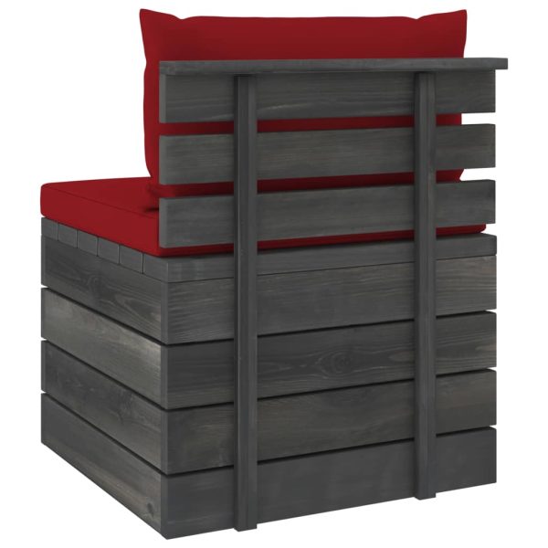2 pcs conjunto lounge de paletes com almofadões pinho maciço - Image 6