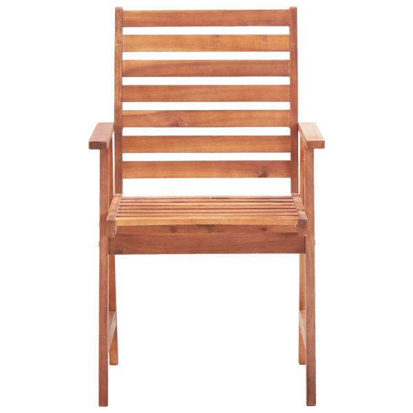 Cadeiras de jantar p/ jardim 3 pcs c/ almofadões acácia maciça - Image 4