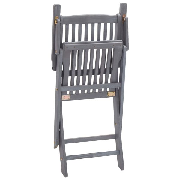 Cadeiras exterior dobráveis c/ almofadões 4 pcs acácia maciça - Image 6
