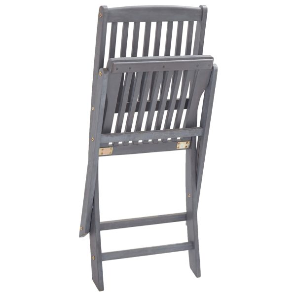 Cadeiras exterior dobráveis c/ almofadões 4 pcs acácia maciça - Image 5