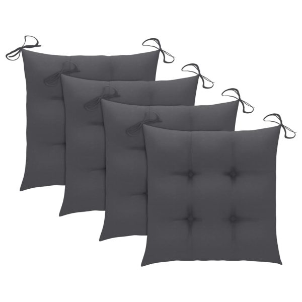 Cadeiras exterior dobráveis c/ almofadões 4 pcs acácia maciça - Image 9