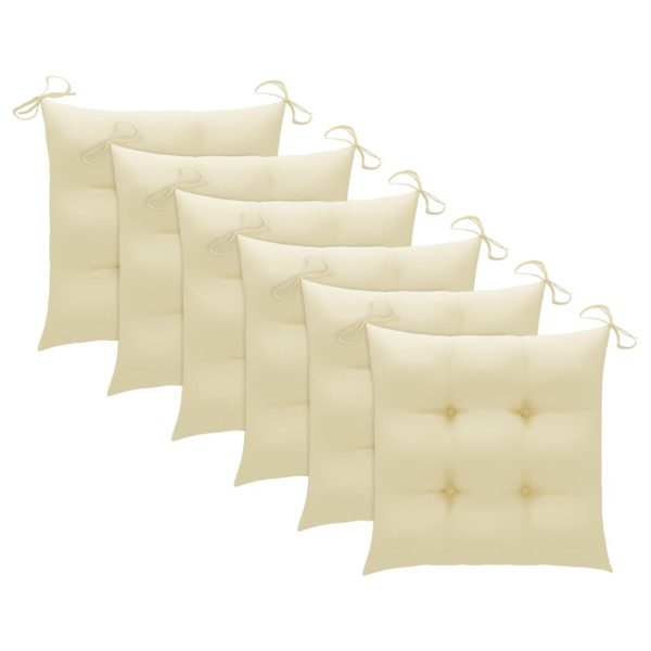 Cadeiras exterior dobráveis c/ almofadões 6 pcs acácia maciça - Image 9