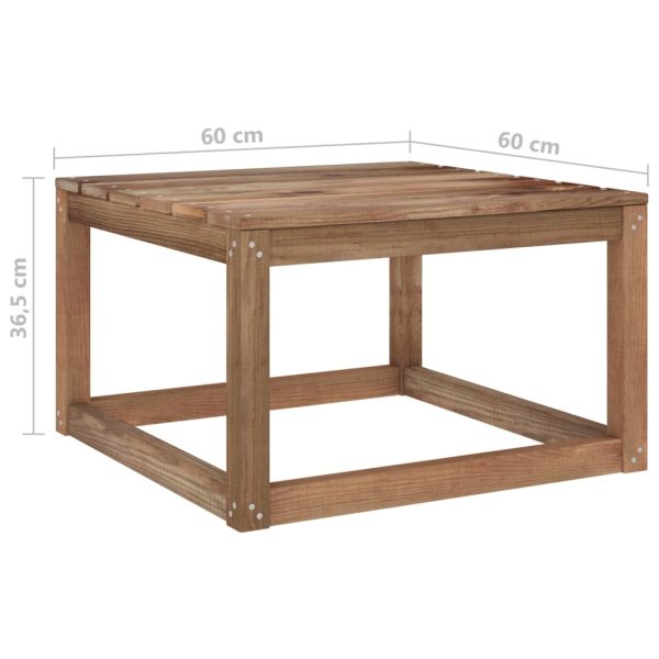 Mesas de paletes p/ jardim 2 pcs 60x60x36,5 cm pinho impregnado - Image 6