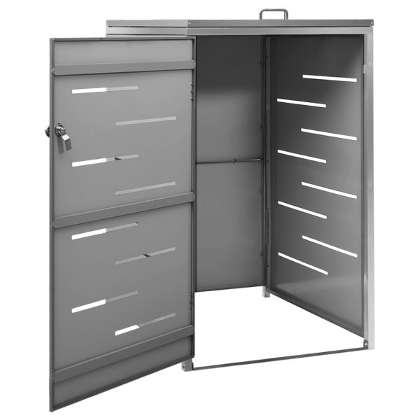 Abrigo para caixote do lixo 69x77,5x112,5 cm aço inoxidável - Image 4