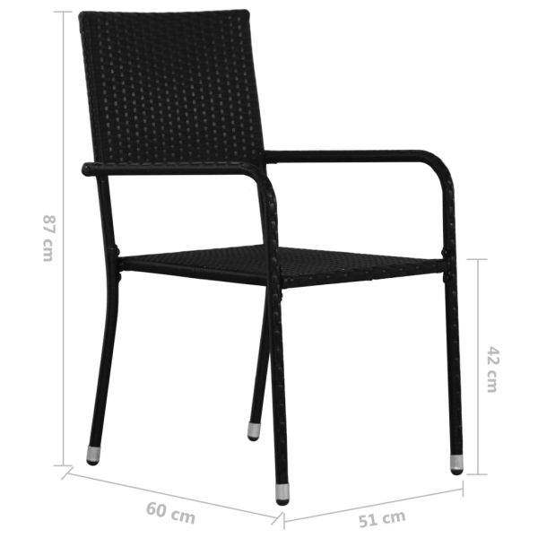 5 pcs conjunto de jantar para jardim preto - Image 8