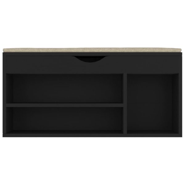 Banco sapateira c/ almofadão contraplacado 104x30x49 cm preto - Image 5