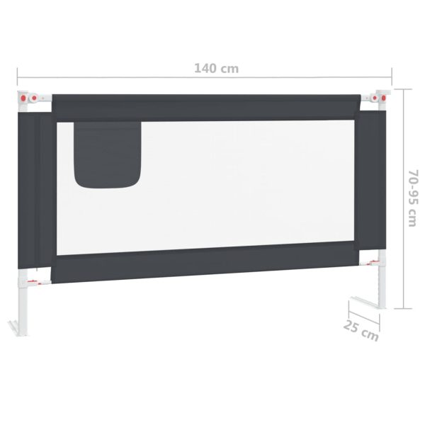 Barra segurança p/ cama infantil tecido 140x25 cm cinza-escuro - Image 8
