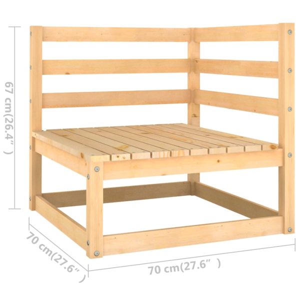 3 pcs conjunto lounge de jardim c/ almofadões pinho maciço - Image 11