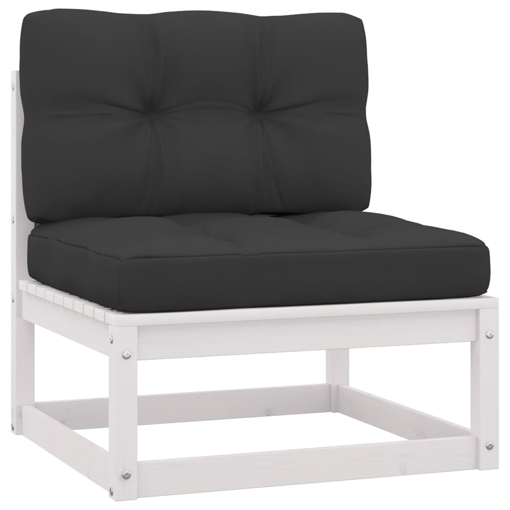 4 pcs conjunto lounge de jardim com almofadões pinho maciço - Image 3