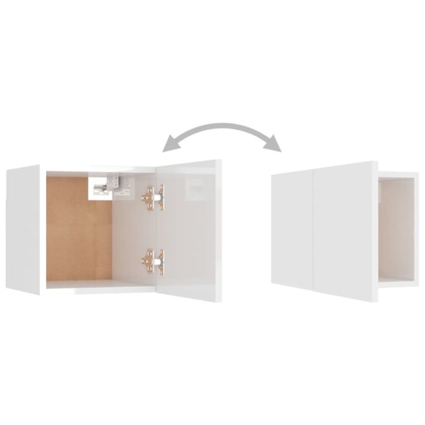 5 pcs conjunto de móveis de TV contraplacado branco brilhante - Image 9