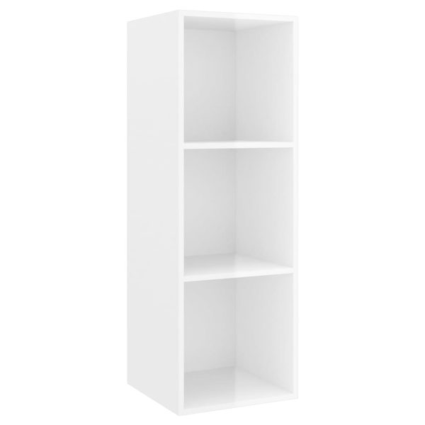 3 pcs conjunto de móveis de TV contraplacado branco brilhante - Image 4
