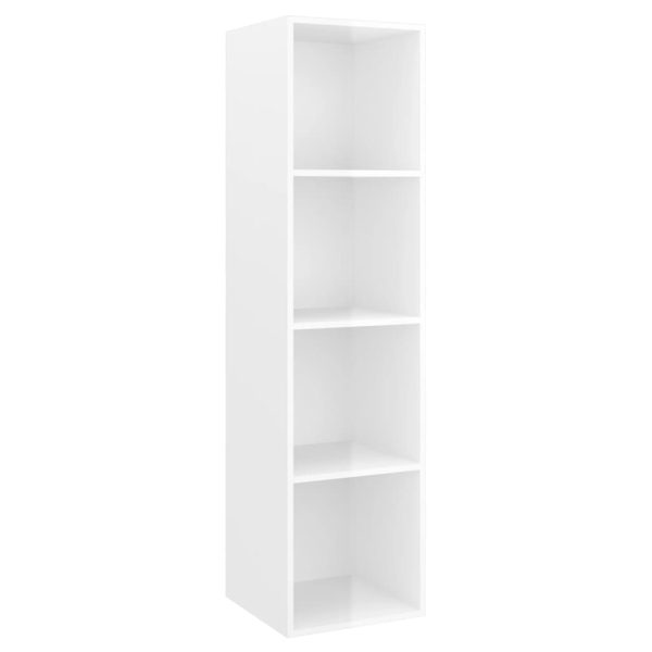 3 pcs conjunto de móveis de TV contraplacado branco brilhante - Image 5