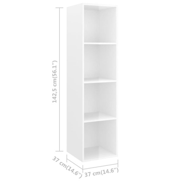 3 pcs conjunto de móveis de TV contraplacado branco brilhante - Image 7