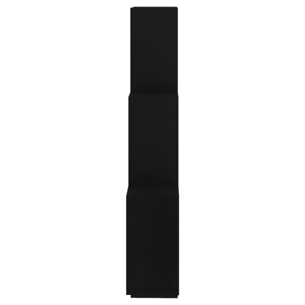 Estante de parede cúbica 78x15x93 cm contraplacado preto - Image 5