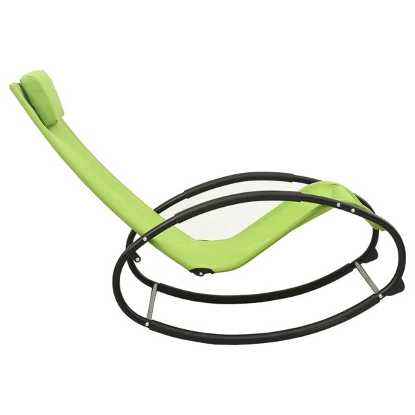 Espreguiçadeira com almofada aço e textilene verde - Image 4