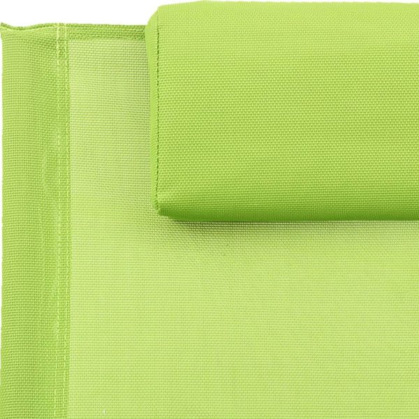 Espreguiçadeira com almofada aço e textilene verde - Image 6