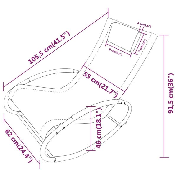 Espreguiçadeira com almofada aço e textilene verde - Image 7