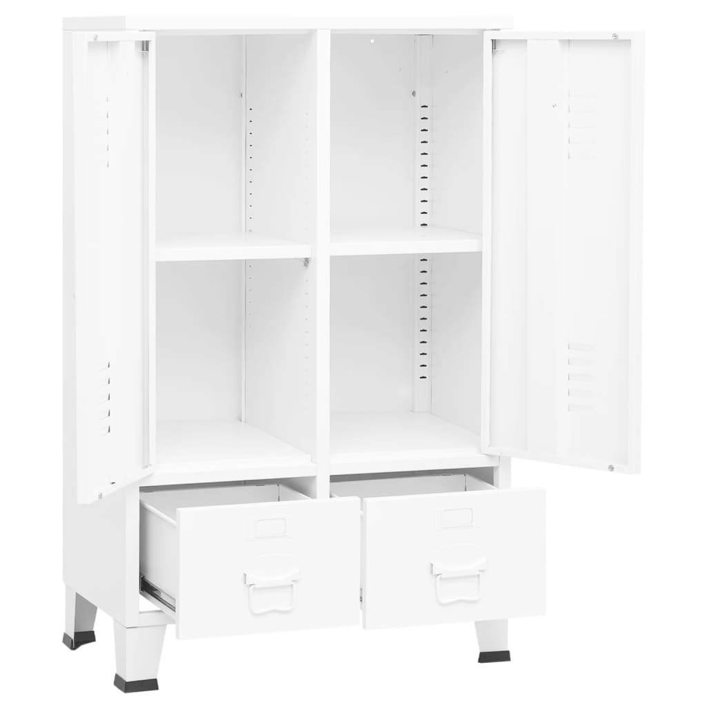 Roupeiro industrial 67x35x107 cm aço branco - Image 6
