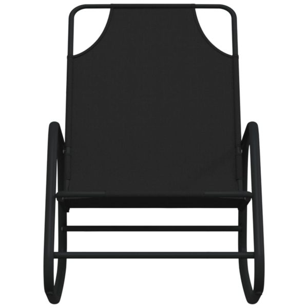 Espreguiçadeira baloiço aço e textilene preto - Image 3