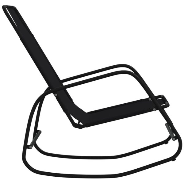 Espreguiçadeira baloiço aço e textilene preto - Image 4