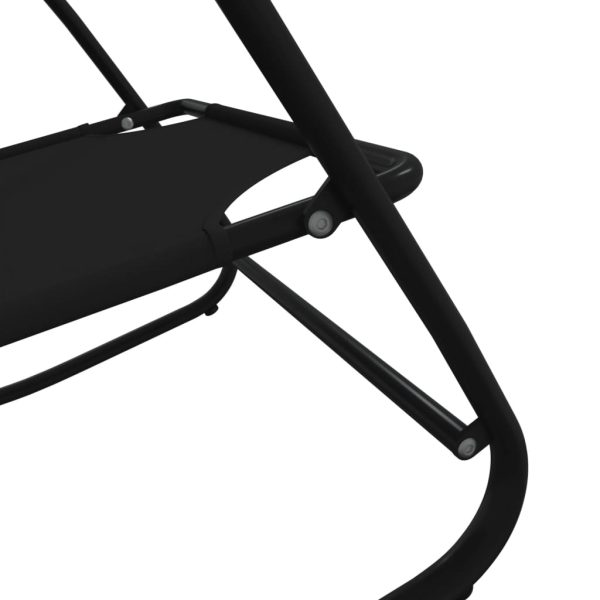 Espreguiçadeira baloiço aço e textilene preto - Image 5