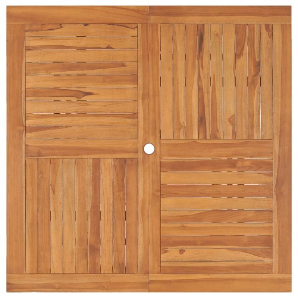 Mesa de jantar p/ jardim 110x110x75 cm madeira de teca maciça - Image 4