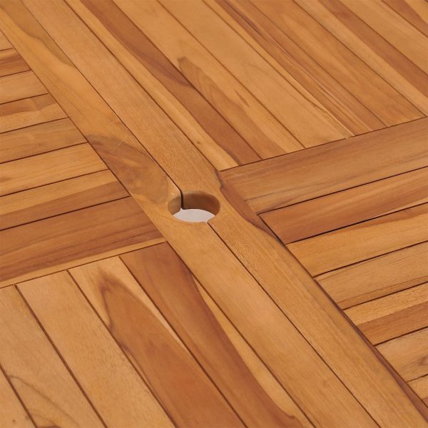 Mesa de jantar p/ jardim 110x110x75 cm madeira de teca maciça - Image 6