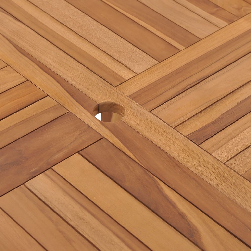 Mesa de jantar p/ jardim 110x110x75 cm madeira de teca maciça - Image 5