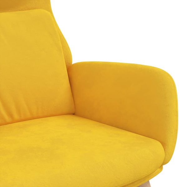 Cadeira de descanso veludo amarelo mostarda - Image 6