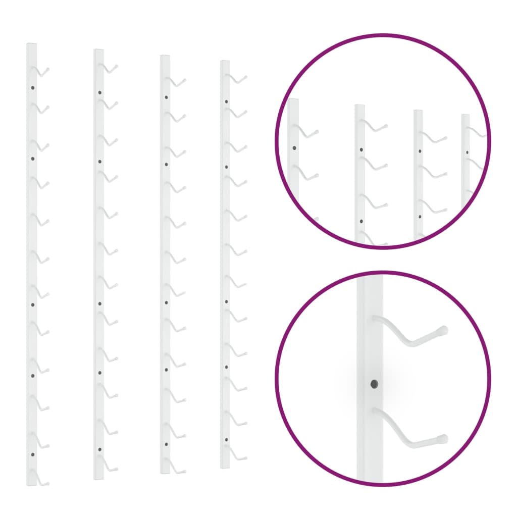 Garrafeira de parede para 12 garrafas 2 pcs ferro branco - Image 4