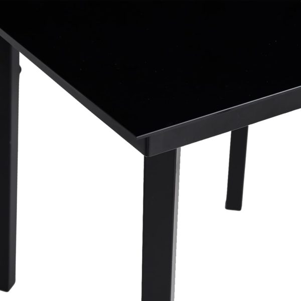 Mesa de jantar para jardim 140x70x74 cm aço e vidro preto - Image 5