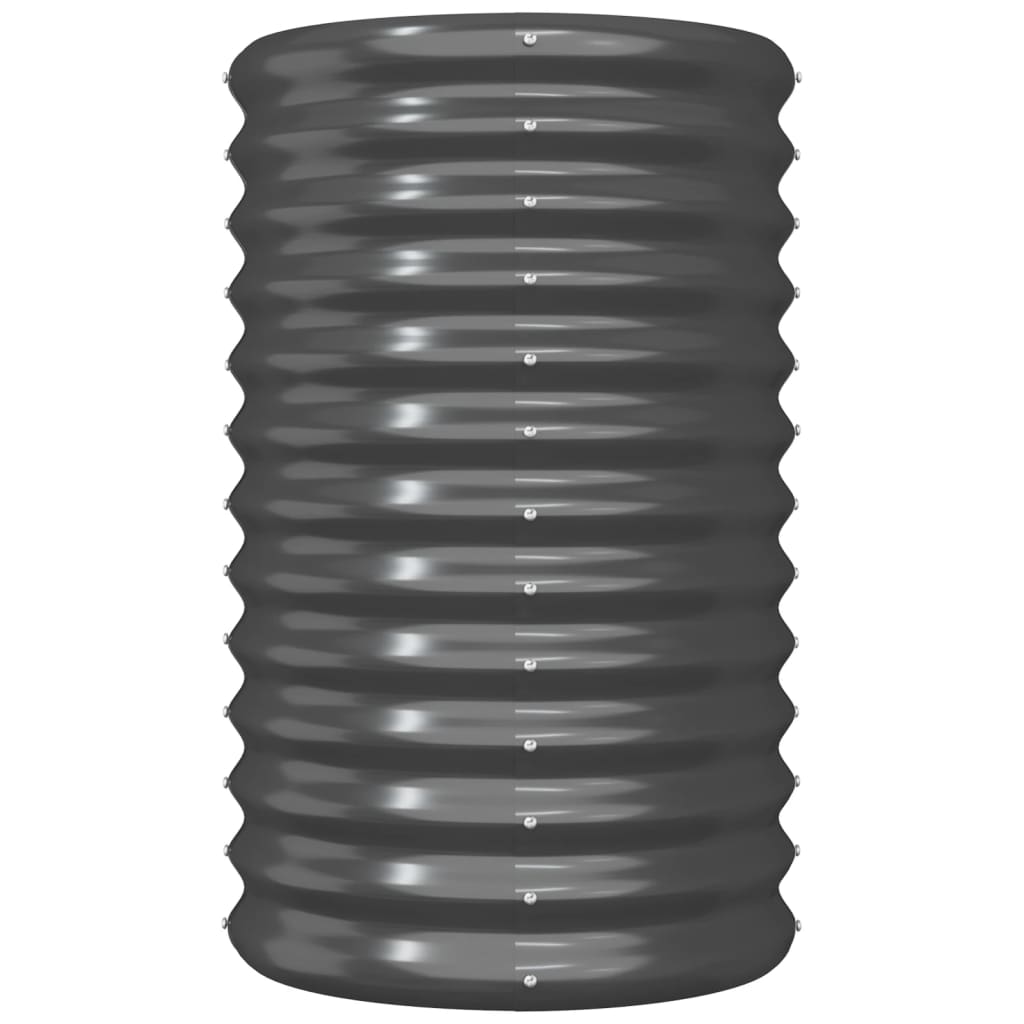 Vaso/floreira de jardim aço revestido a pó 40x40x68cm antracite - Image 3