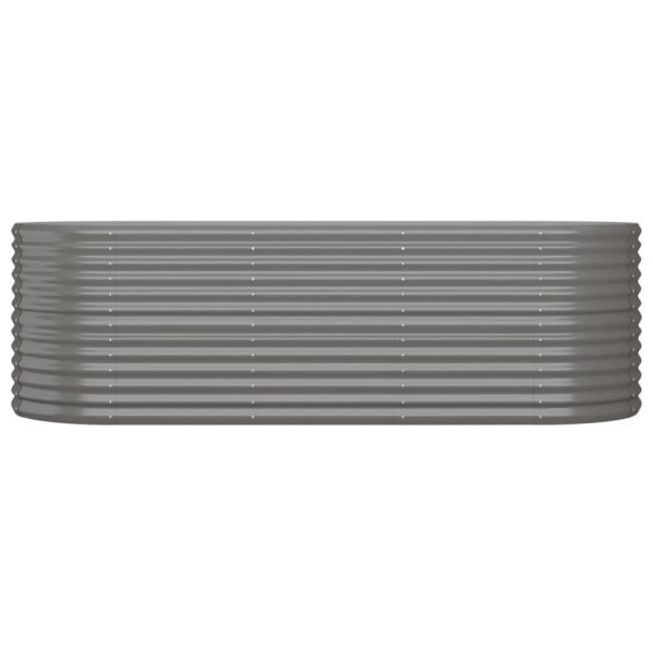 Vaso/floreira de jardim aço revestido a pó 224x80x68 cm cinza - Image 3