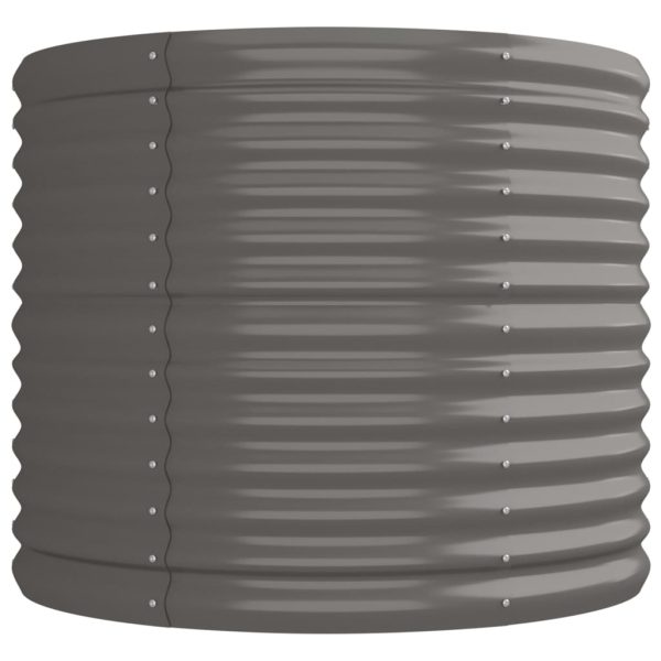 Vaso/floreira de jardim aço revestido a pó 224x80x68 cm cinza - Image 4
