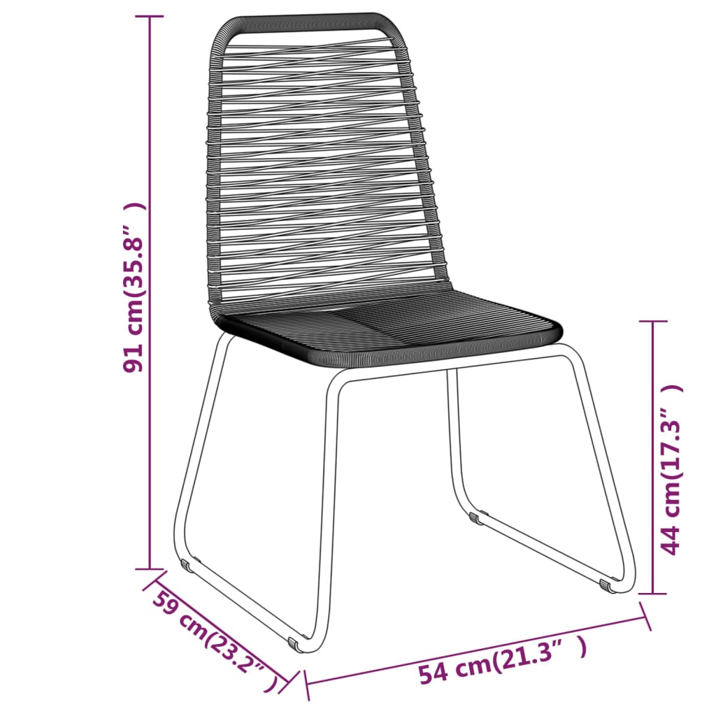 3 pcs conjunto de jantar para jardim preto - Image 8