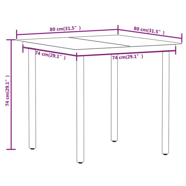3 pcs conjunto de jantar para jardim preto - Image 8