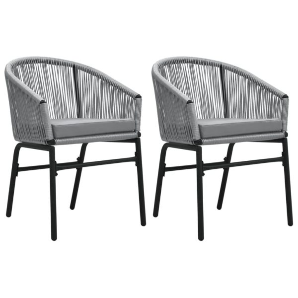 3 pcs conjunto de jantar para jardim cinzento - Image 3