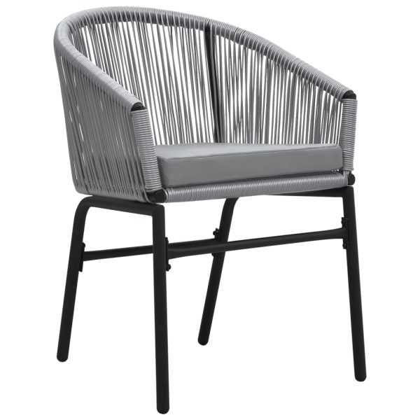 3 pcs conjunto de jantar para jardim cinzento - Image 4