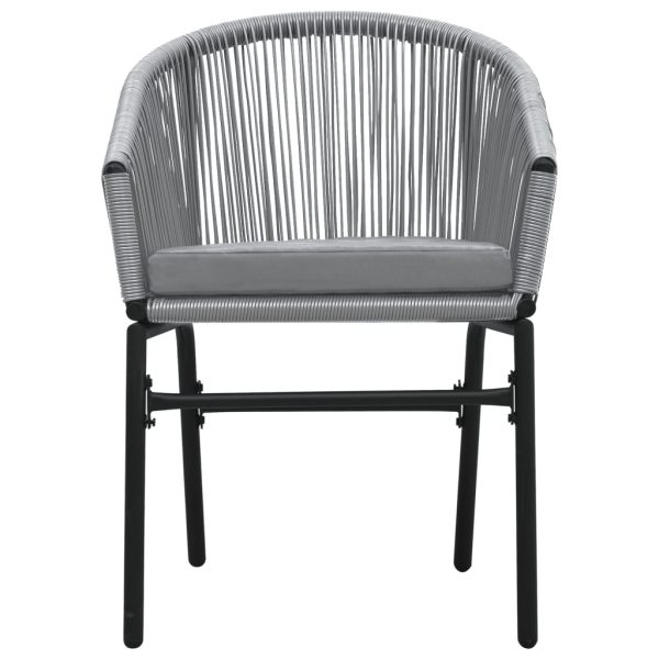3 pcs conjunto de jantar para jardim cinzento - Image 5