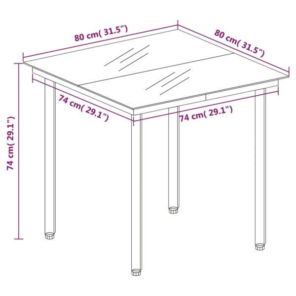 3 pcs conjunto de jantar para jardim cinzento - Image 7