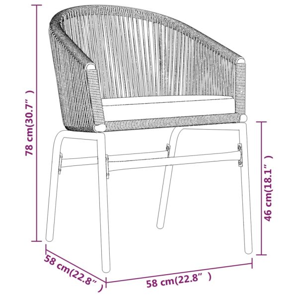 3 pcs conjunto de jantar para jardim cinzento - Image 8