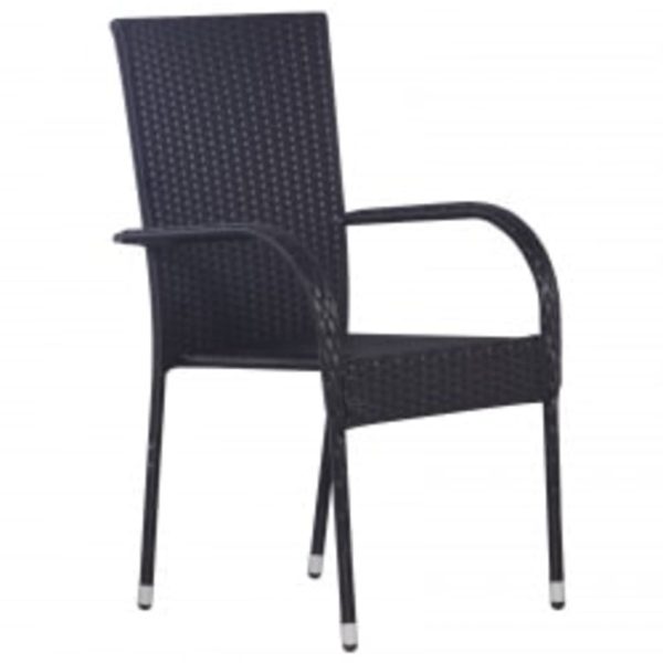 3 pcs conjunto de jantar para jardim preto - Image 3